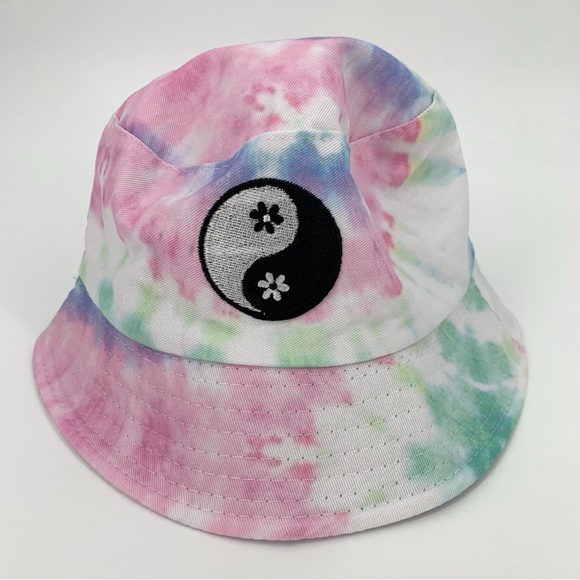 Ardene Tie Dye Yin & Yang Bucket Hat and Faded Black Denim Bucket Hat, One Size - Picture 4 of 16